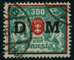 300 M Dienstmarke 1922 mit Wz.3 Y, zeitgerecht gestempelt. Fotoattest ...